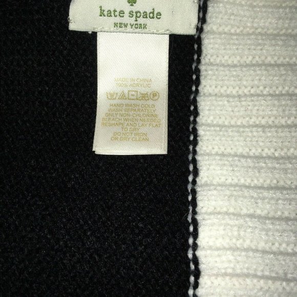 Kate Spade New York Black White Colorblock Scarf - Picture 5 of 7